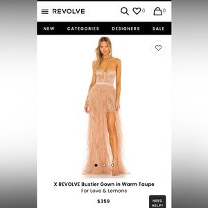 For Love & Lemons X REVOLVE Bustier Gown in Warm Taupe